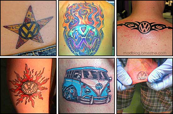 How about an assortment of Volkswagen tattoos VW pride