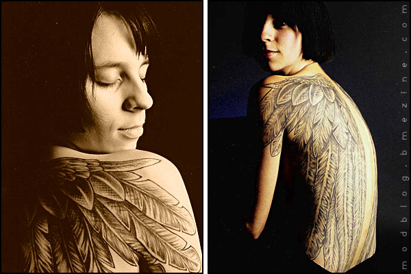 A while back I showed you the long wing tattoos on winged boi