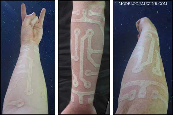 jOELTRON white ink tattoo is super cool Tagged as Body Modification Geek 