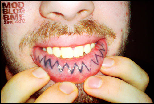  the greatest inner lip tattoos I've seen I mean it's solid creative 
