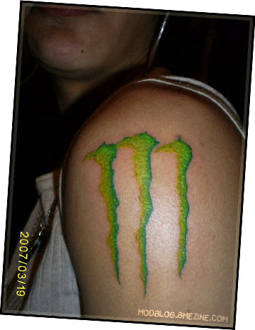 Monster Energy Drink Logo Tattoo By Shannon Mar 30th 2007 Category