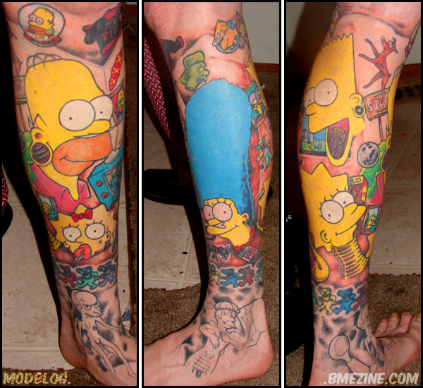  I saw he had a whole crazy Simpsons leg sleeve in progress by James 