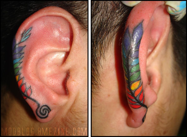 I like this ear tattoo that Pablo Chavez at Tattoo Addiction in Rancagua 