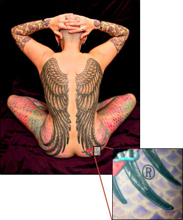 Elayne Angel's Service Marked tattoo and one of the first fullback wing