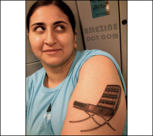 chair so much she got a tattoo of it Apparently a real Barcelona chair
