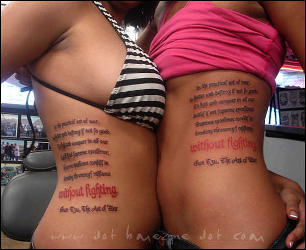 Sueanne sent in this shot of a matching she tattoo she has with her friend